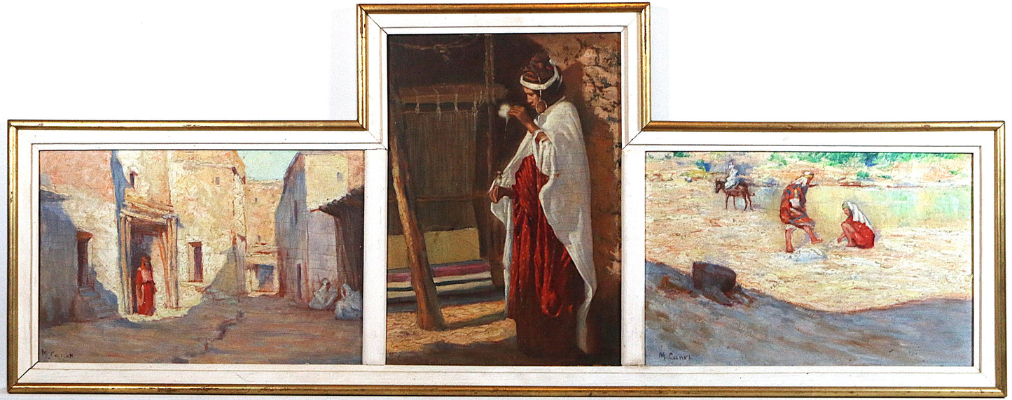 Marcel Canet (1875-1959) Berber Scenes Triptych