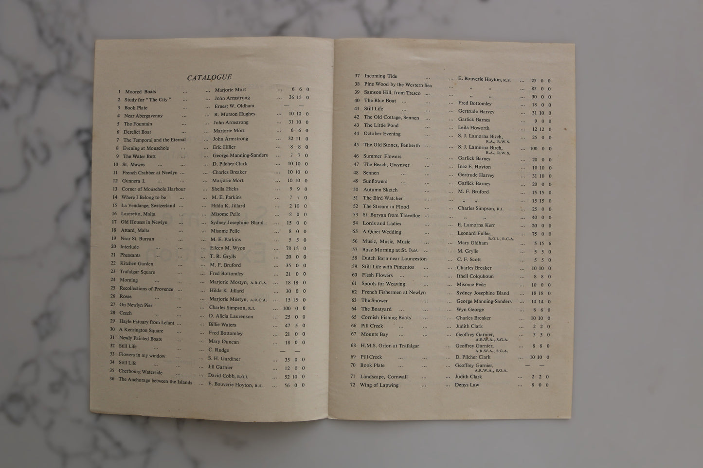 Newlyn Society of Artists Summer Exhibition Catalogue 1952 Passmore Edwards Art Gallery
