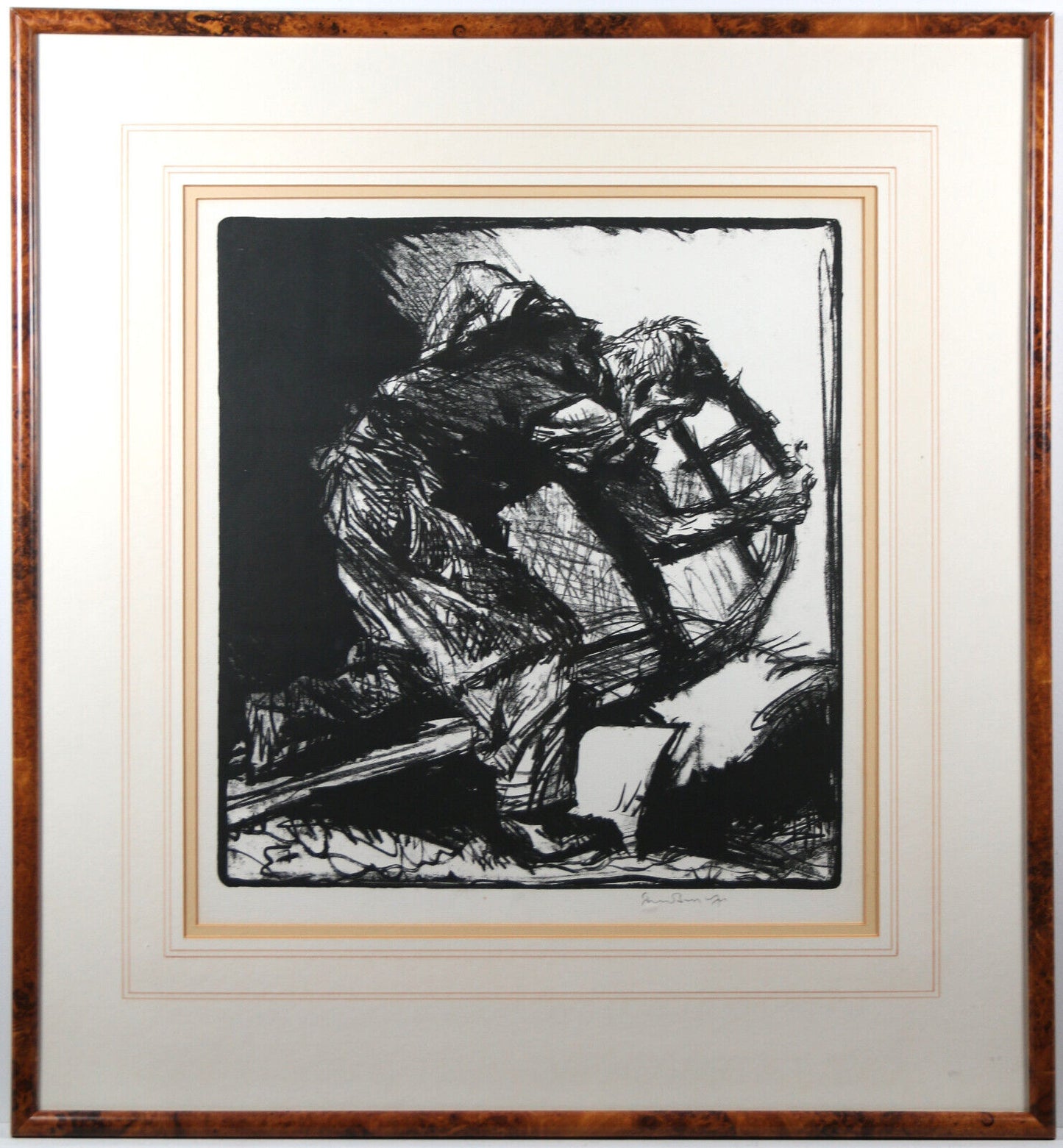'Man Sawing' 1926 by Sir Frank Brangwyn RA RWS RBA (1867-1956) Signed Lithograph