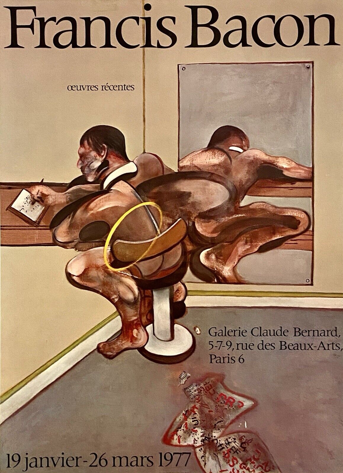 Framed Francis Bacon Exhibition Poster Galerie Claude Bernard 1977