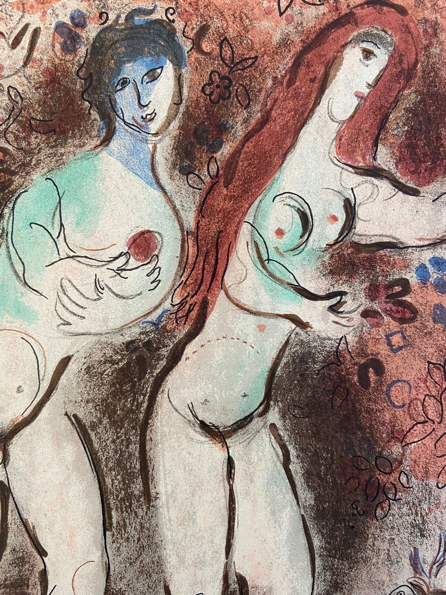 Marc Chagall (1887-1985), Adam and Eve and the Forbidden Fruit 1960, original colour lithograph