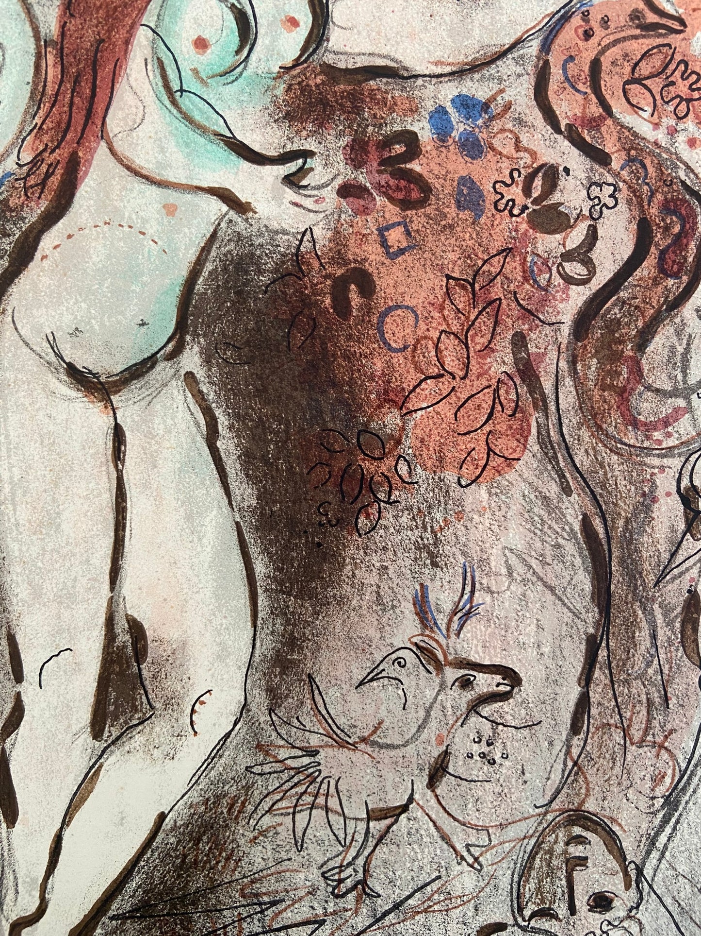 Marc Chagall (1887-1985), Adam and Eve and the Forbidden Fruit 1960, original colour lithograph