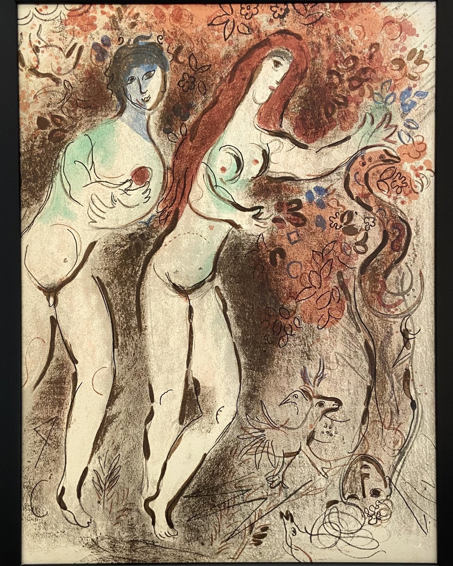 Marc Chagall (1887-1985), Adam and Eve and the Forbidden Fruit 1960, original colour lithograph