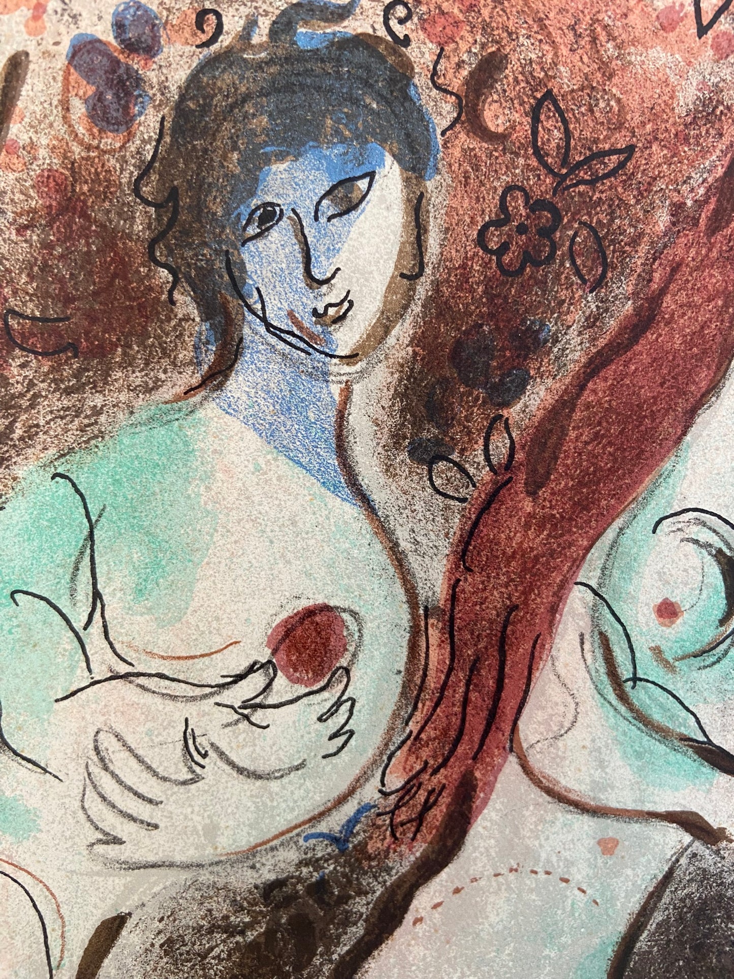 Marc Chagall (1887-1985), Adam and Eve and the Forbidden Fruit 1960, original colour lithograph