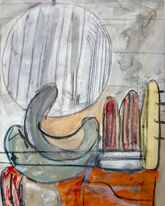 David Holmes (1940-2010), 'Cluster II' c 1970, Gouache, charcoal and pencil
