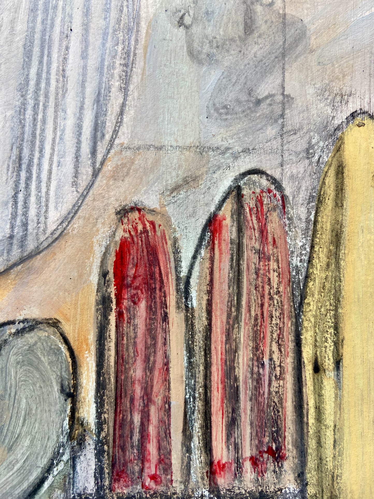 David Holmes (1940-2010), 'Cluster II' c 1970, Gouache, charcoal and pencil