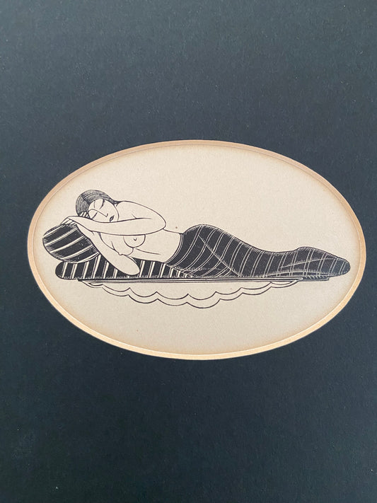 "Girl Sleeping" 1929 – Original Wood Engraving by Eric Gill
