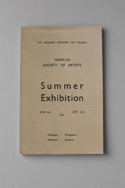Newlyn Society of Artists Summer Exhibition Catalogue 1952 Passmore Edwards Art Gallery