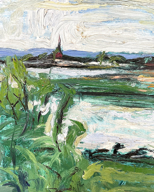 Bosham Landscape in Oil by Eric James Mellon (1925-2014)