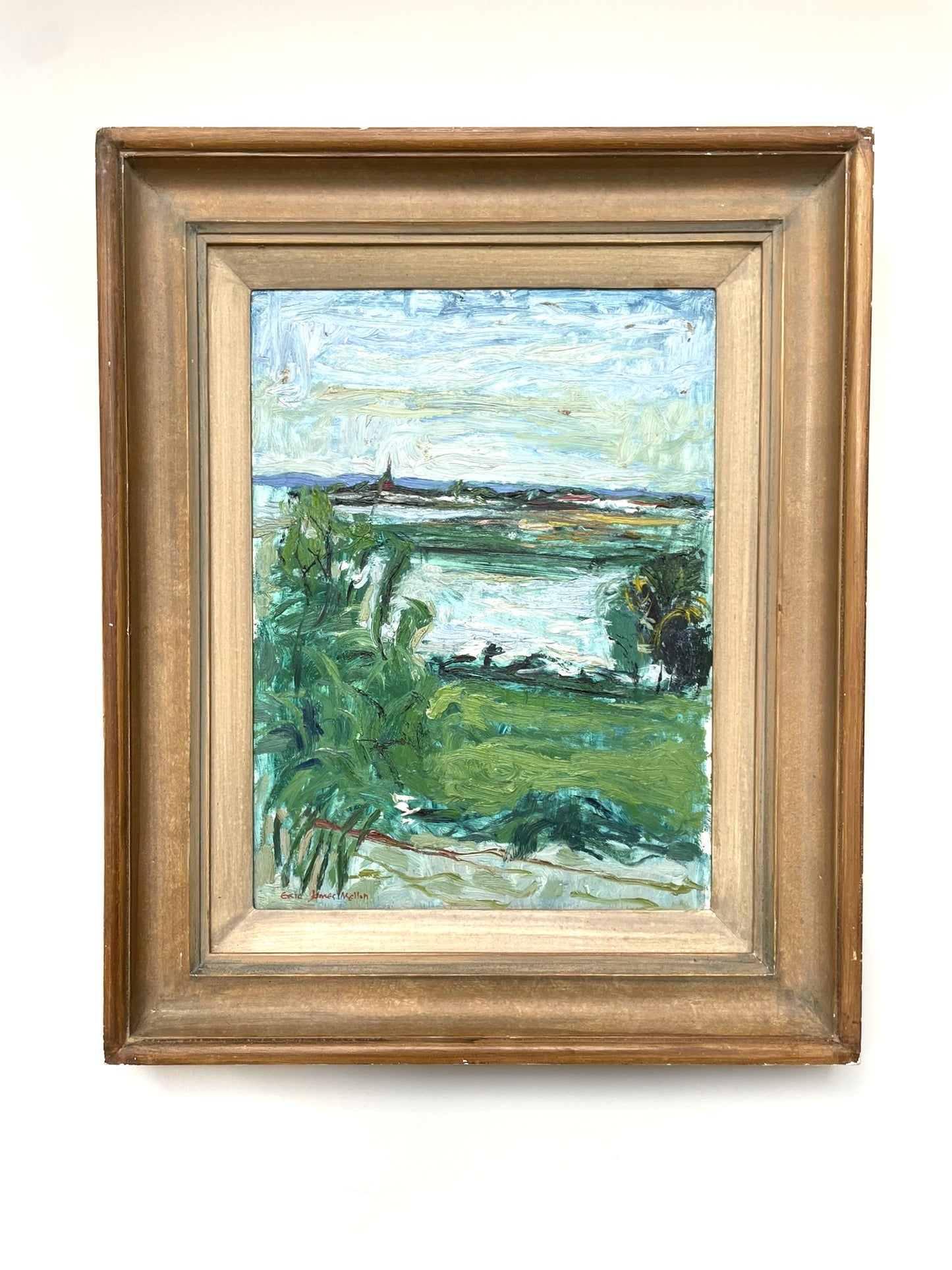 Bosham Landscape in Oil by Eric James Mellon (1925-2014)
