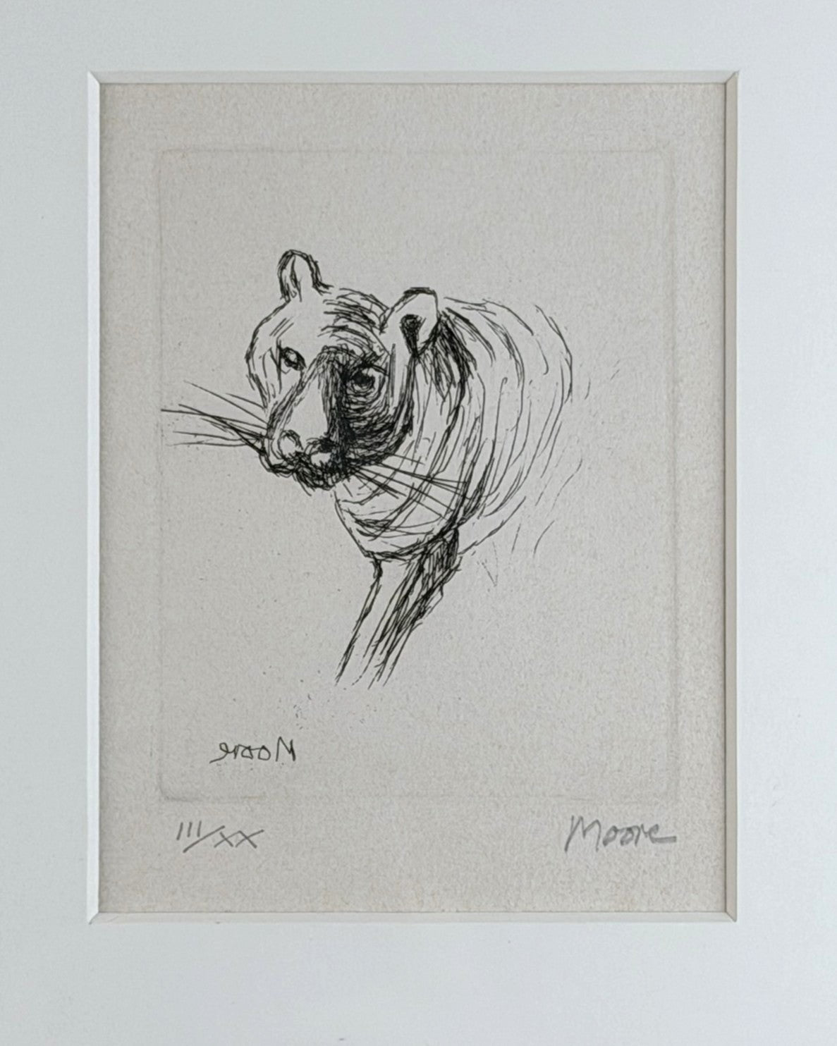 Henry Moore OM CH (1898–1986) Etching 'Tiger' 1982