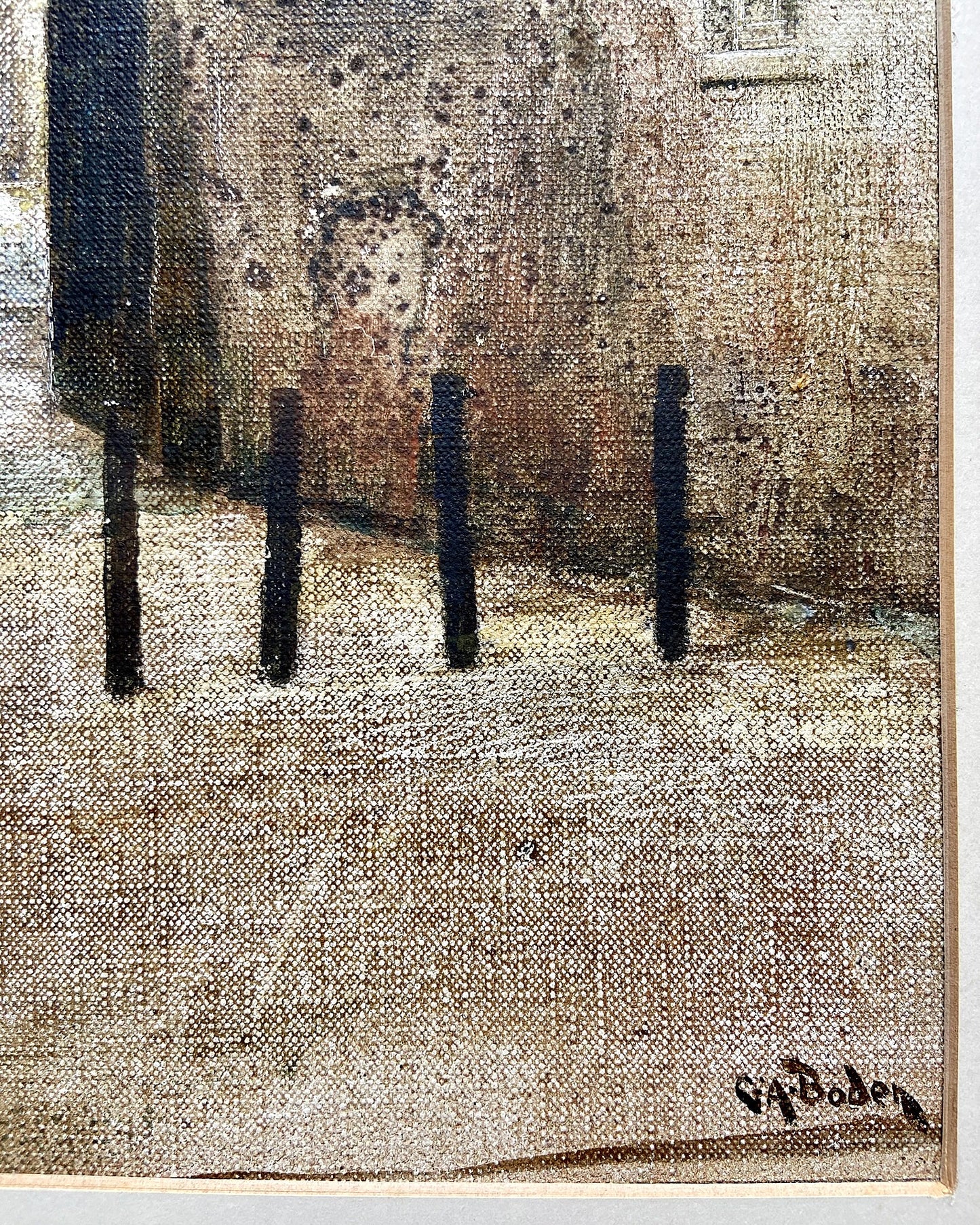 George Alfred Boden (1888-1956), gouache on dimpled sketch paper, Cathedral Green, Wells, Somerset, 1938