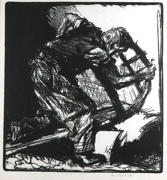'Man Sawing' 1926 by Sir Frank Brangwyn RA RWS RBA (1867-1956) Signed Lithograph