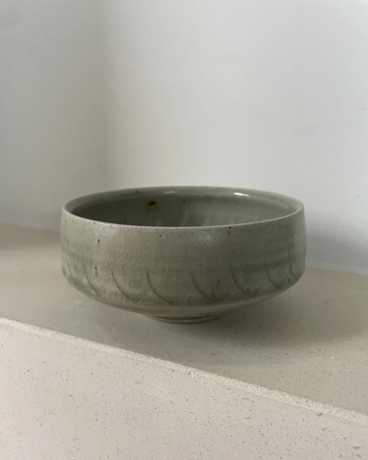 A green celadon glaze bowl by Arthur Griffiths