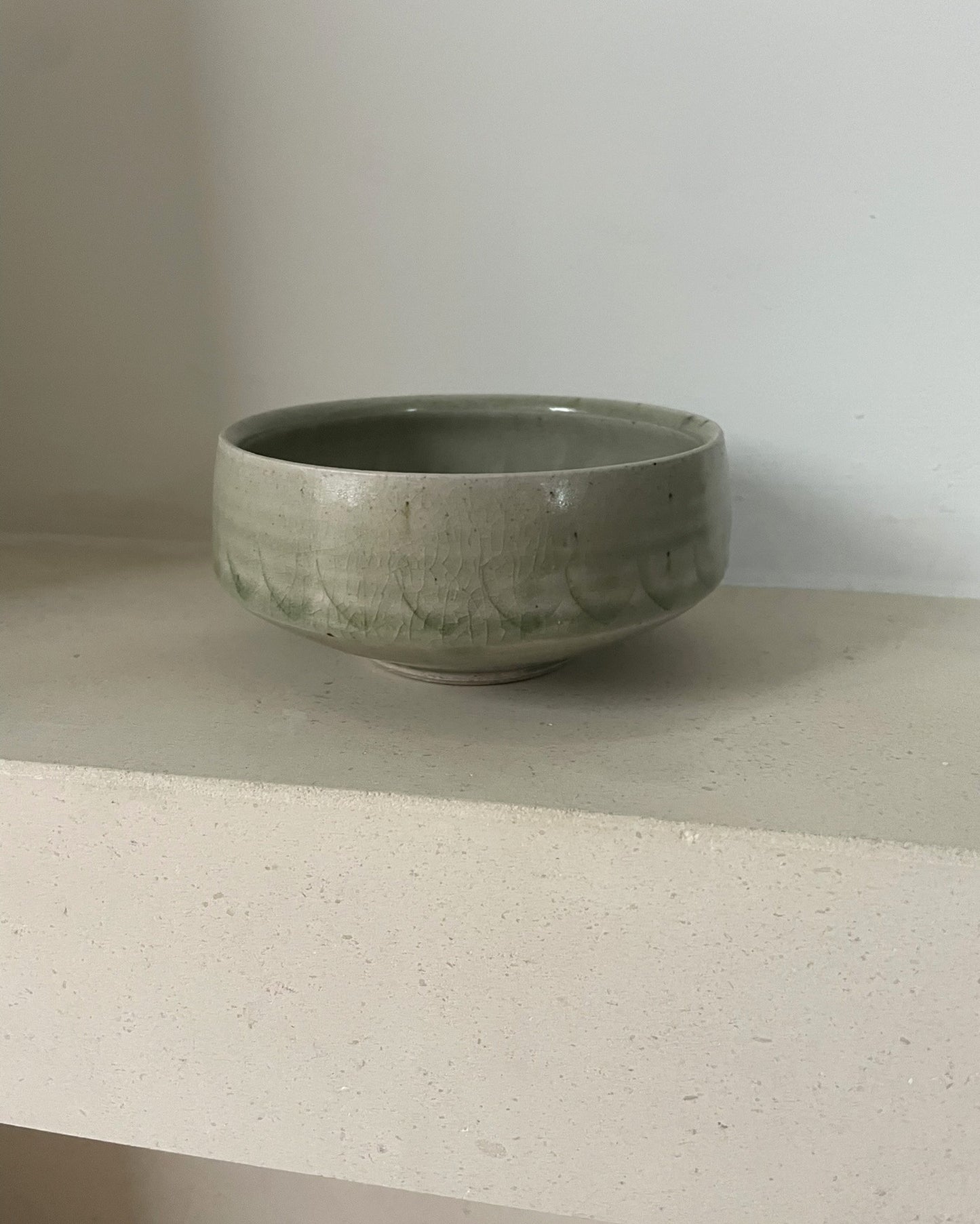A green celadon glaze bowl by Arthur Griffiths