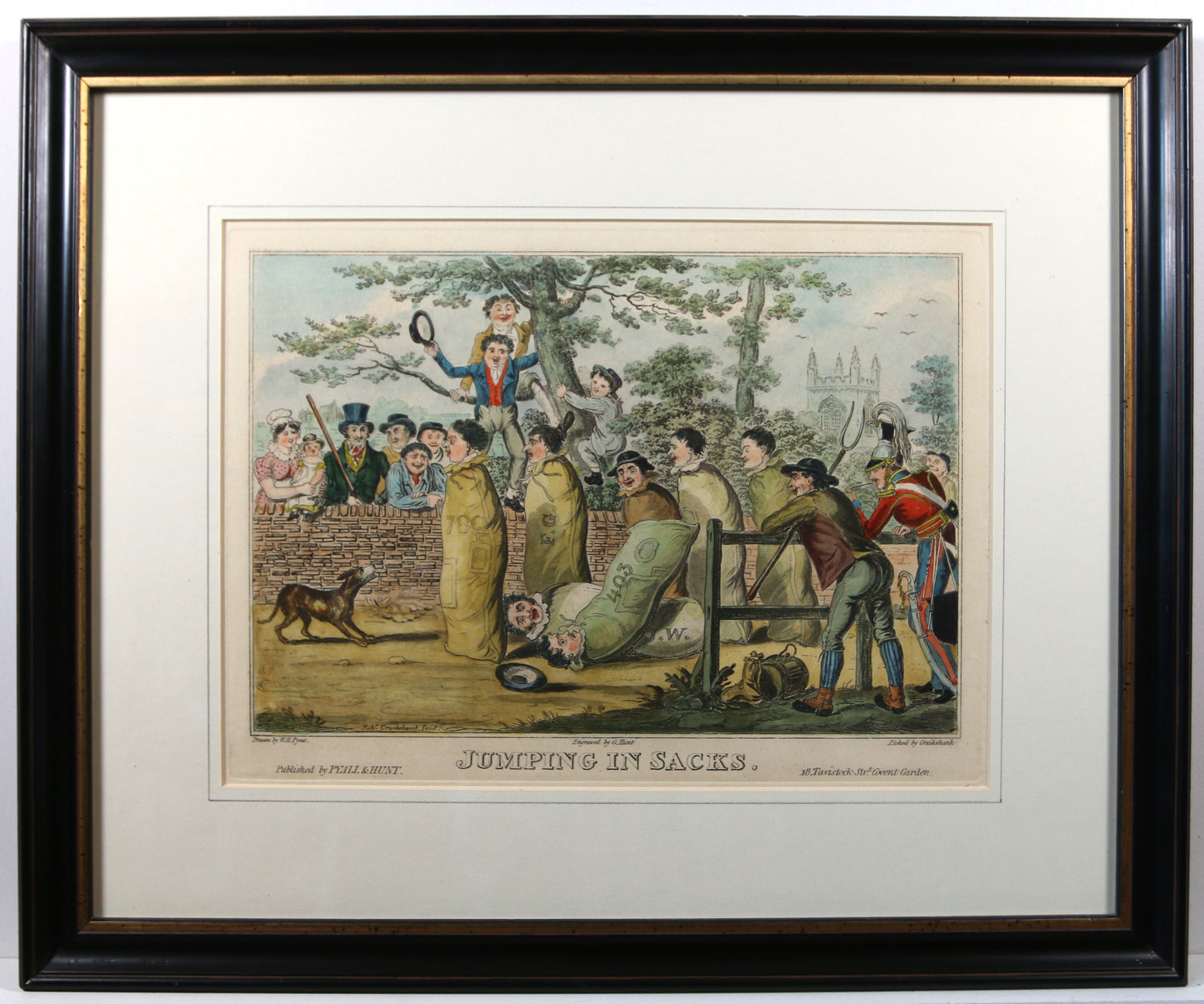Robert Cruikshank after W.H. Pyne – Jumping in Sacks