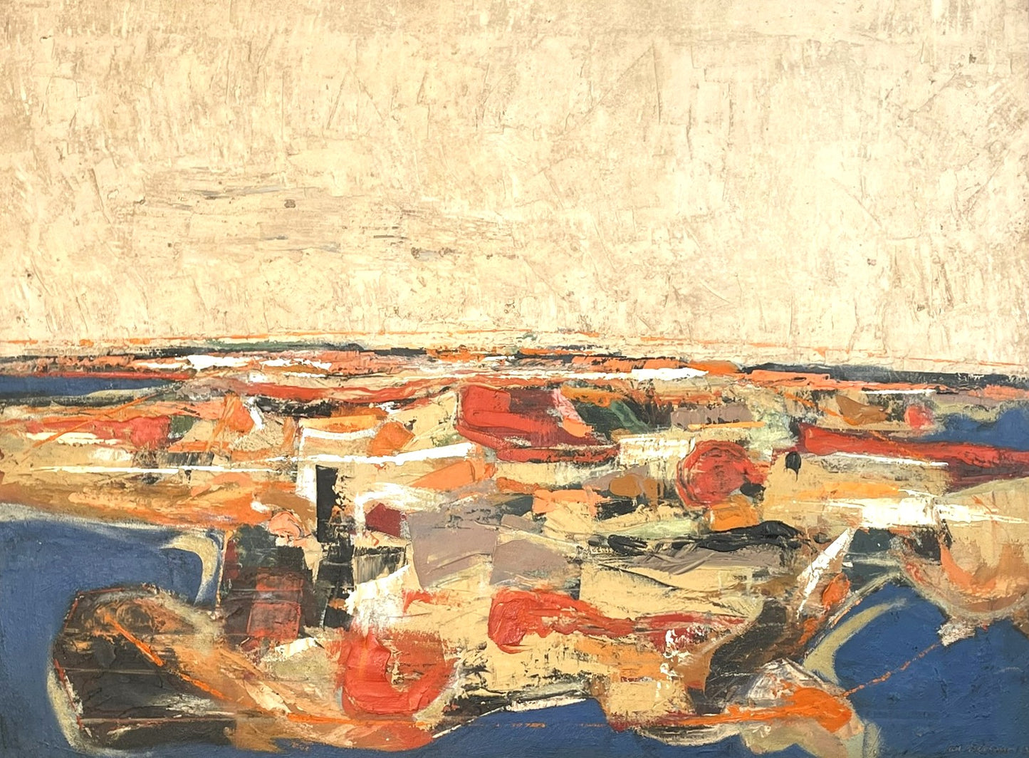 Large Abstract Landscape by Ian Henderson – Oil on Canvas