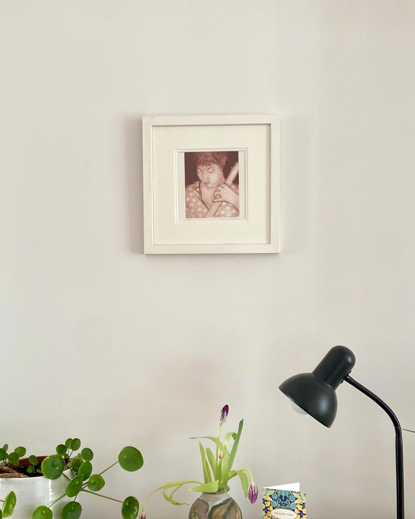 Sheila Oliner (b. 1930-2020) – Cellist or ‘N Playing the Cello’ Sanguine Etching on paper