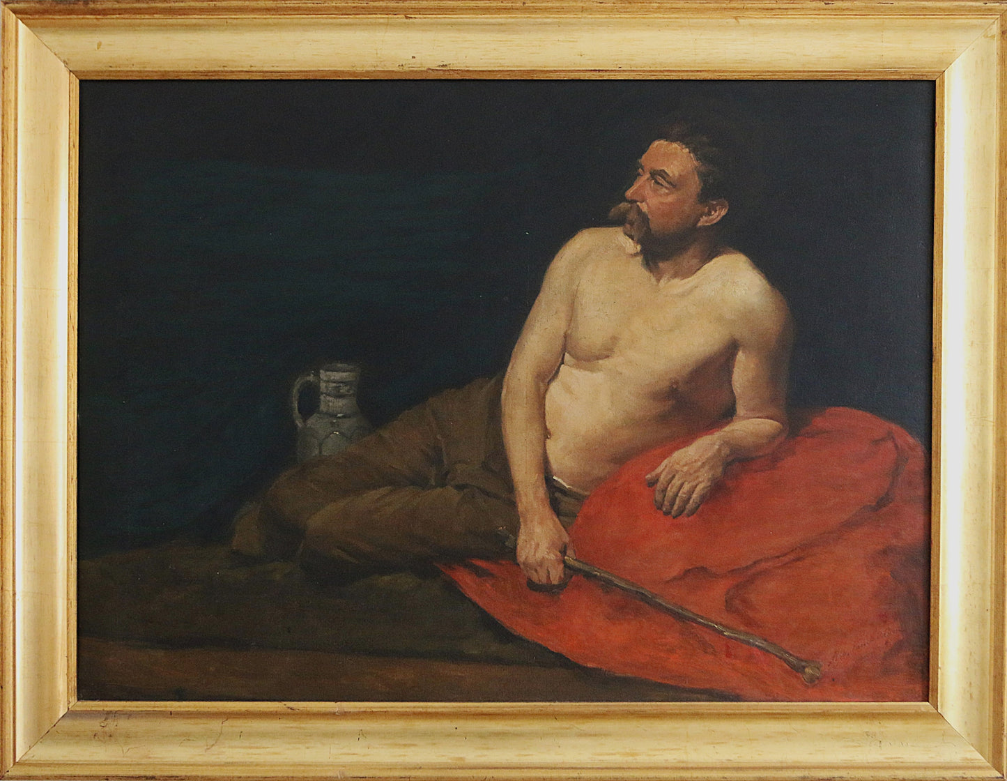 Reclining Male Figure Oil on Canvas