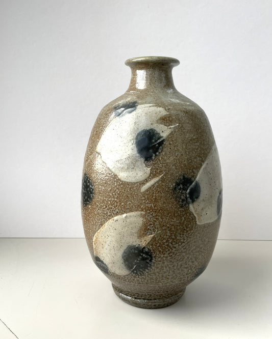 Phil Rogers Stonware Bottle with Brushed Slip Decoration