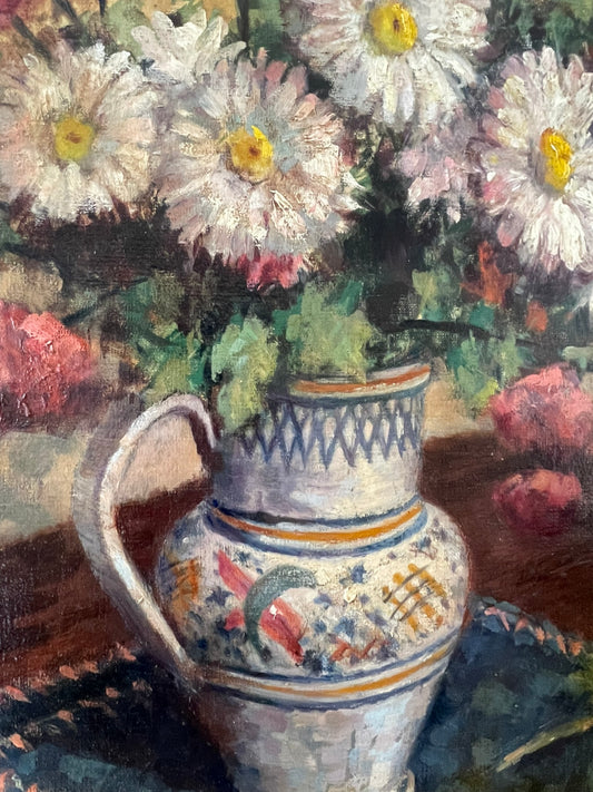 Charles Albert Youldon, Still life with flowers, oil on canvas, signed and dated 1945